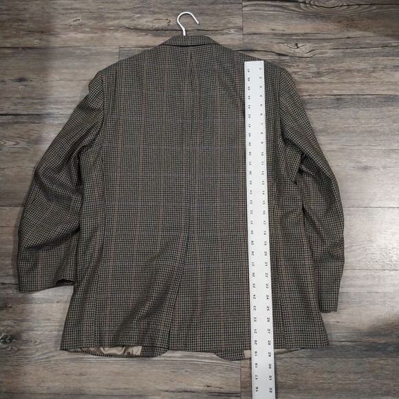 John D Craigmiles Houndstooth Sport Coat Blazer Jacket Mens 42R Brown Black - Picture 9 of 13